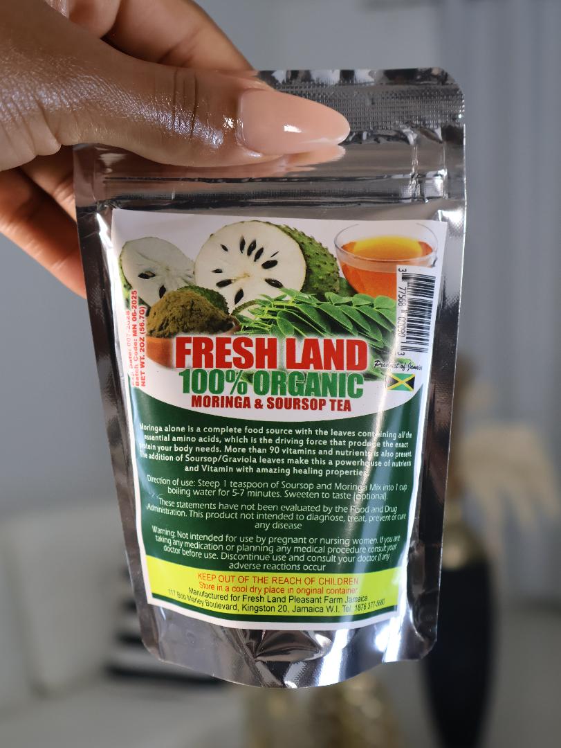 Fresh Land Organic Moringa & Soursop Herbal Blend Tea
